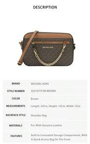 Michael Kors Jet Set Item Printed Lady Single Shoulder Crossbody Camera Bag 35S1GTTC9B BROWN - 棕色35S1GTTC9B BROWN - 查看 6