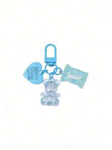 Transparent Bear Keychain, Candy Heart Pendant, Suitable For Phone, Bag, Earphone Case, Cute Stationery, Student Gift - A - View 8