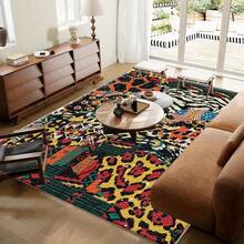1pc Leopard Print Rug, Red Lips Rug, Pop Art Rug, Bold Statement Area Rug, Funky Living Room Decor, Animal Print Rug, Glamorous Home Rug, 84*60inch,Perfect Choice For Christmas ,Stylish And High-Quality Rugs, Perfect For Christmas Decorations And GiftsHome Decor, The Best Choice For Gothic-Style Birthday Gifts - Nhiều màu - Xem 7
