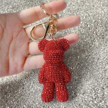 Fully Rhinestoned Bear Keychain, Luxury Sparkling Bag Charm Pendant, Cute Birthday Gift, Car Key Chain, Girlfriend/Valentine's Day Present - Multicolor - View 11
