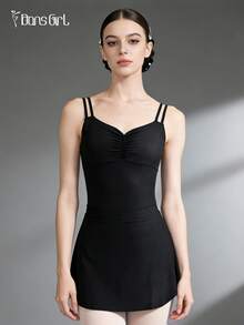 DonsGirl 1pc Women's Enhancing Curve Flared Hem Ballet Skirt Black - Black - View 11