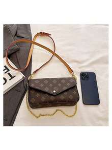 2026 New Summer Women Small Sling Bag With Chain Strap, Retro Baguette Crossbody Bag, Fashion Ladies Shoulder Bag - Cà phê nâu - Xem 5