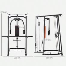 3 In 1 Smith Machine, Multi-Functional Power Cage With Dual Cable Pulley System, Chest Press Station, 17-Level Squat Rack And Barbell Bar, Home Gym System - Black - View 6