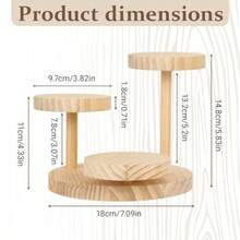 1Pcs Wooden Table Display Risers Flower Stand On The Desk 3 Tier Display Stand For Displaying Jewelry Collections And Potted Plants. - Wood Color - 查看 2