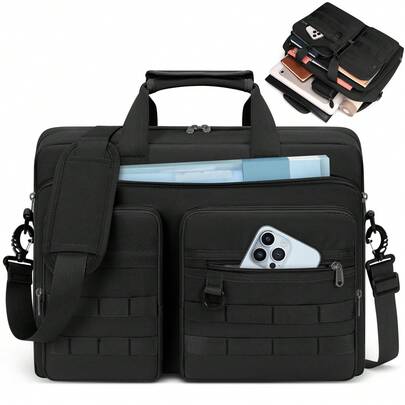 NEWHEY 15.6/17.3 Inch Men's Professional Messenger Bag, Waterproof Polyester Laptop Bag, Business Computer Bag, Laptop Bag