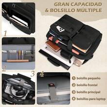 NEWHEY 15.6/17.3 Inch Men's Professional Messenger Bag, Waterproof Polyester Laptop Bag, Business Computer Bag, Laptop Bag - Multicolor - View 4