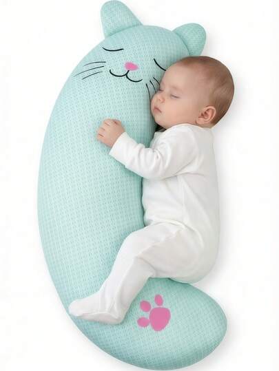 1pc Baby Crescent Moon Comfort Pillow, Newborn Sleep Aid Anti-Startle Cushion, Side Sleeping Leg Pillow, Anti-Spit Up