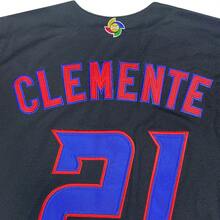 MEAN MACHINE Men's #21 Puerto Rico Roberto Clemente Blakc Baseball Jersey,Letter Embroidery World Baseball Classic Jersey,Game Day Gift - màu đen - Xem 4