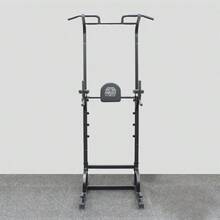 Deluxe Pull-Up Rack – Multi-Function Power Tower For Pull-Ups, Dips, And Core Training | Heavy-Duty Upper Body Strength Station For Home Or Gym Use | Sturdy Steel Frame, Compact Design - Black - View 12