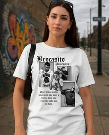 Unisex T-Shirt Trap Brocasito Brocagang Brazilian Freestyle Rap Singer Music Print - 白色 - 查看 2