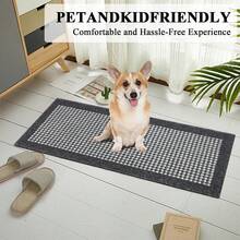 HEBE Kitchen Mat Sets 3 Piece Minimalist 3D Lattice Kitchen Floor Rugs With Non Slip Rubber Backing Machine Washable Farmhouse Runner Rugs For Laundry Hallway Doormat - 彩色 - 查看 7
