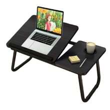 Mesa para Cama Plegable Escritorio Portatil para Laptop Mesita Laptop Cama con Portavasos y Ranura Inclinación Ajustable de 5 Niveles de Comer Jugar Estudiar y Trabajar - negro - Ver 2
