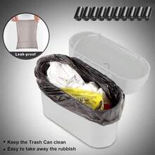 4PCS Portátil Cubo de Basura para Coche, Automóviles Accesorios Cubeta, Mini Cubo de Basura para Coche con Tapa,para Auto con 10 - A - Ver 5