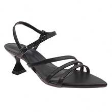 Women's Sandal With Leaf Toe, Cup Heel, Thin Straps, Elegant And Casual - màu đen - Xem 3