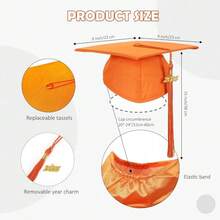 2026 Unisex Matte Graduation Gown And Cap Set With Tassel For Middle High School Bachelor - Orange - View 5