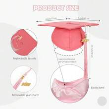 2026 Unisex Matte Graduation Gown And Cap Set With Tassel For Middle High School Bachelor - Pink - View 5