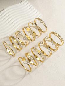 Stainless Steel Heart-Beating Signal Zirconia Inlaid Bracelet, Niche Elegant Commemorative/Confession Gift - Multicolor - View 1