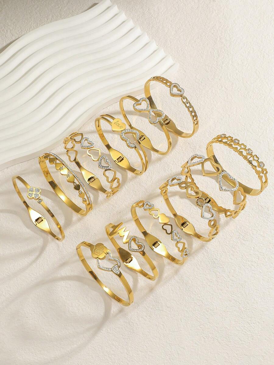 Stainless Steel Heart-Beating Signal Zirconia Inlaid Bracelet, Niche Elegant Commemorative/Confession Gift - Multicolor - View 1