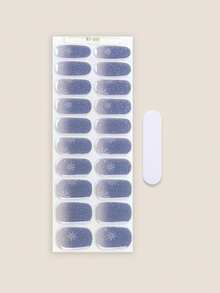 20片半固化凝胶美甲贴，沙龙级持久耐用，易于粘贴和卸除，需使用UV灯固化 - 淡紫色 - 查看 3