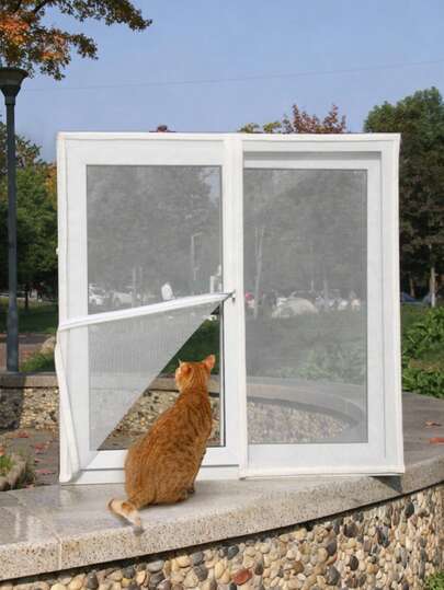 1片透气细网窗纱，高密度防虫网，适用于家庭和办公室门窗，易于安装和清洁，经久耐用