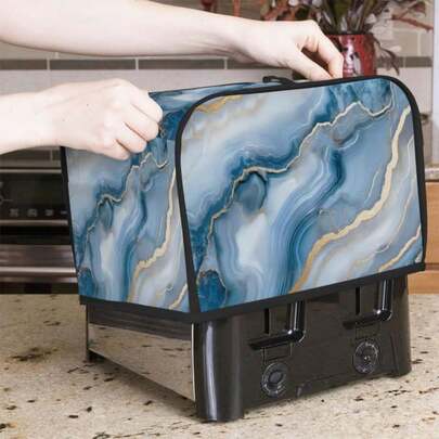 Blue Marble Beautiful 4 Slice Toaster Cover Dust And Fingerprint Bread Maker Cover Bakeware Protector Washable Appliance Covers Kitchen Accessories For Home Kitchen Women Gift