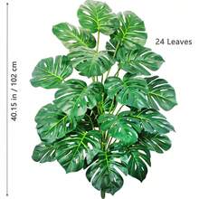 Lá hoa loa kèn/lá táo nhân tạo chất lượng cao, lá Monstera, kích thước 60-130cm/51.1in, cây cảnh sống động như thật, thích hợp trang trí nhà cửa, văn phòng trong dịp lễ. - Màu xanh Ô liu - Xem 24