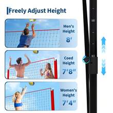 11FT Adjustable Height Portable Volleyball Net Rebounder For Practicing Volleying, Bumping, Spiking With 5 Angle Customization - B - View 3