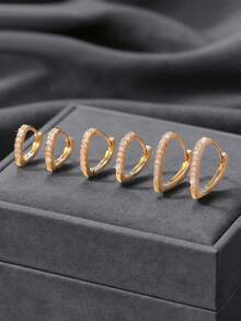 3 Pairs/Set Elegant Heart-Shaped Stud Earrings, Luxury Versatile Jewelry Earring Set, Suitable For Holidays, Dates, Birthday Gifts - Heart-shaped Earring Set - View 2