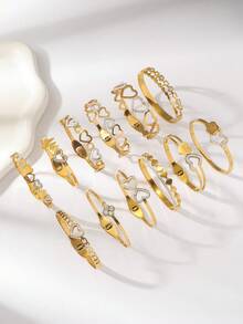 Vòng tay hình trái tim rỗng bằng thép không gỉ đính đá Zirconia, phụ kiện đeo tay cao cấp, đa năng dành cho người đi làm. - Nhiều màu - Xem 5