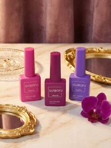 GMUME 3瓶/套 15毫升 深酒紫色凝胶指甲油，勃艮第紫罗兰葡萄色，优雅晚宴冬季美甲，吸血鬼哥特风，可卸UV/LED凝胶 - 彩色 - 查看 5