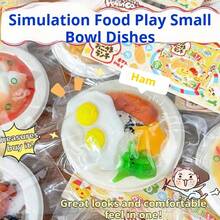 1个逼真食物玩具迷你碗捏捏乐 - 解压玩具 - 挤压玩具 - 软萌玩具 - 捏捏乐玩具 - 指尖玩具 - 史迪奇玩具 - 旅行玩具 - 课堂指尖玩具 - 迷你洗澡玩具 - 圣诞文具减压球，生日礼物，完美礼物，礼物，玩具，游戏，复活节礼物，圣诞节礼物，万圣节礼物，平安夜礼物 - 彩色 - 查看 3