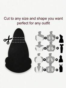 10片装一次性无纺布乳贴，葫芦形提拉胸垫，无肩带自粘亲肤隐形舒适防下垂防凸出 - 彩色 - 查看 5