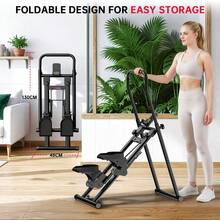 GartistGo Foldable Stair Stepper With Adjustable Handlebar & Pedals - Triangular Steel Frame, LCD Workout Display, Compact Home Climbing & Cardio Trainer - Black - View 8