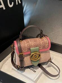 2026 New Design Printed Tote Bag, Fashionable Shoulder & Crossbody Bag, Luxury High-End Handbag, Elegant Magenta Color, Exquisite Quality, Unique Personalized - 玫紅色 - 查看 2
