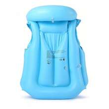 Chaleco inflable para niños,  Chaleco Salvavidas para Nadar, Chlaeco Flotador con hebilla Inflable para natación, picina - Azul - Ver 3