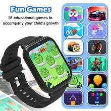 Reloj inteligente para niños de 1,83 pulgadas con cámara, álbum de fotos de crecimiento, 18 juegos integrados, calculadora/calendario/linterna LED, unisex para niños y niñas - Multicolor - Ver 5