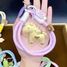 AD 1个创意“早日致富”钥匙扣吊坠，独特个性化情侣包包挂饰，汽车钥匙链，生日/新年礼物 - 金色馬+鑰匙扣 - 查看 20