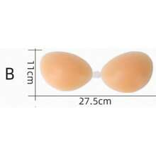 1 Pair Of Silicone Bras, Bra, Strapless Silicone Bra, Women's Silicone Gathered Chest Patch, Popular Style,Wedding Bra, Nipple Patch, Breathable Waterproof Bra - 杏色 - 查看 19
