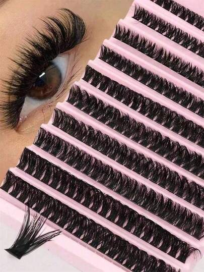 200pcs DIY Lash Extension Kit - D Curl Cluster Lashes With Applicator Tools For Natural Volume & Effortless At-Home Application (Salon-Lash Effect)