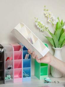 Desk Pen Holder, Pencils, Makeup Storage Box, Kawaii Large Capacity Desktop Organizer, Vertical Cabinet, School & Office Supplies, Back To School - Single Piece - View 2