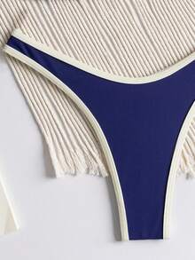RWX VEST Triangle Bikini With Contrasting Trim And Adjustable Tie 2025 XX574 - Navy Blue - View 3
