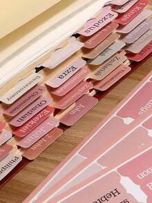 1 Set (5 Pcs) Pink Bible Index Tabs, Men & Women Bible Study Labels, Easy-To-Read Bible Book Tabs For Bible Index Labeling - Index Stickers - View 4