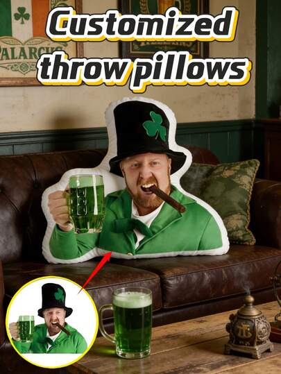 Customized Shaped Pillow, Fun Couple Photo Pillow, Gift To Commemorate Your Lover, Personalized Pillow With Photo, Unique And Interesting Pillow, St. Patrick's Day Gift, Valentine's Day Gift, Women's Gift, Anniversary Gift