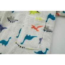 YOLIA Batas unisex para s lindas batas de baño de forro polar suave - Dinosaurio - Ver 5