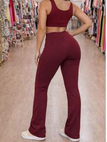 Basic Flare Ballerina Leggings Without Pockets - Burdeos - Ver 2