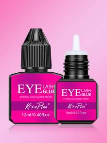 2pcs 5ml/12ml Eyelash Glue Eyelash Extension Supplies Black Lash Extension Eyelash Adhesive Strong Hold Drys In 0.5-1s With 6-7 Weeks Retention By Existing Beauty Lashes For Beginners To Use At Home And Cluster Lash DIY - 黑色 - 查看 10