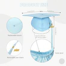 2026 Unisex Matte Graduation Gown And Cap Set With Tassel For Middle High School Bachelor - Sky Blue - View 5