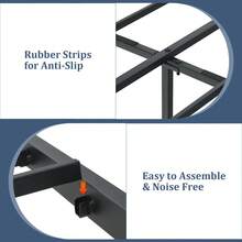 Twin & Full & Queen Metal Platform Bed Frame With Wooden Headboard And Footboard, 10.5in Under Bed Storage, All-Metal Support System, No Box Spring Needed,Noise Free, Easy Assembly - 棕色 - 查看 4