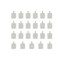 1件新款时尚方块字母吊坠不锈钢链项链，男士款 - 銀色 - 查看 4