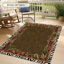 1pc Leopard Print Rug, Red Lips Rug, Pop Art Rug, Bold Statement Area Rug, Funky Living Room Decor, Animal Print Rug, Glamorous Home Rug, 84*60inch,Perfect Choice For Christmas ,Stylish And High-Quality Rugs, Perfect For Christmas Decorations And GiftsHome Decor, The Best Choice For Gothic-Style Birthday Gifts - Nhiều màu - Xem 6